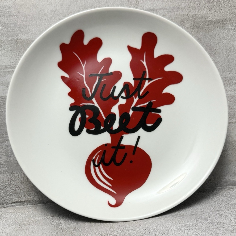 Crate & Barrel Vegetable‎ Pun Beets 6" Plate NWT Replacement Dish Dishware